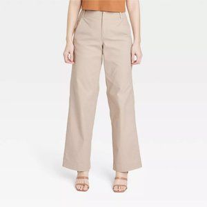 Tan Women's Mid-Rise Relaxed Straight Leg Chino Pants -  17 XXL
